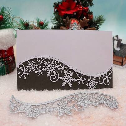 1pc Winter Snowflake Edge Design Metal Cutting Die Template - Christmas Scrapbooking Supplies, Suitable For Scrapbooks, Invitations, Cards, Albums