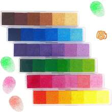 Ink Pad Stamps Color, 36 Colors Finger Ink Pad Finger-Print Drawing, Small Rubber Stamp - 1 - View 1