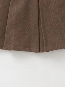 Balabala Girls' Autumn/Winter Pleated Mini Skirt, Versatile & Fashionable Teenage Outfit - Brown Tone - View 6
