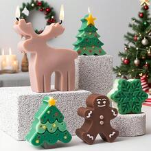 Set de 3 matrițe din silicon pentru lumânări cu tematică de Crăciun: reutilizabile, ușor de detașat, potrivite pentru lumânări parfumate DIY, săpunuri lucrate manual și decorațiuni din ipsos - Include trei modele de brad de Crăciun - Decorațiuni perfecte pentru sărbători, decorațiuni de Crăciun, decor pentru casă