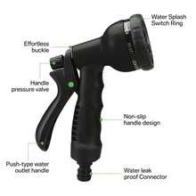 Expanderbar trädgårdsslangsats, högtrycksslang sprängsäker 50/75/100FT, multifunktionsmunstycke + förvaringshängare