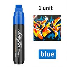 1pc 15mm Wide Tip Permanent Marker Pen, Waterproof & Fade Resistant, Suitable For Rock, Wood, Glass, Tire, Canvas, Ceramic, Fabric, Graffiti, Touch Up Paint, Large Capacity Craft Marker Pen, Advertising Pen