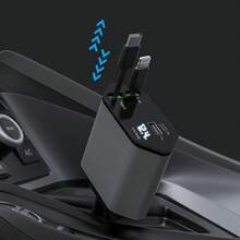 4 In 1 Retractable Car Charger,Super Fast Charging Car Charger Max 120W, Retractable Cable And 2 USB Ports Car Charger Adapter For IPhone 15 14 13 12 Pro Max, Galaxy S23 - Type-C 和 Lightning - 查看 4