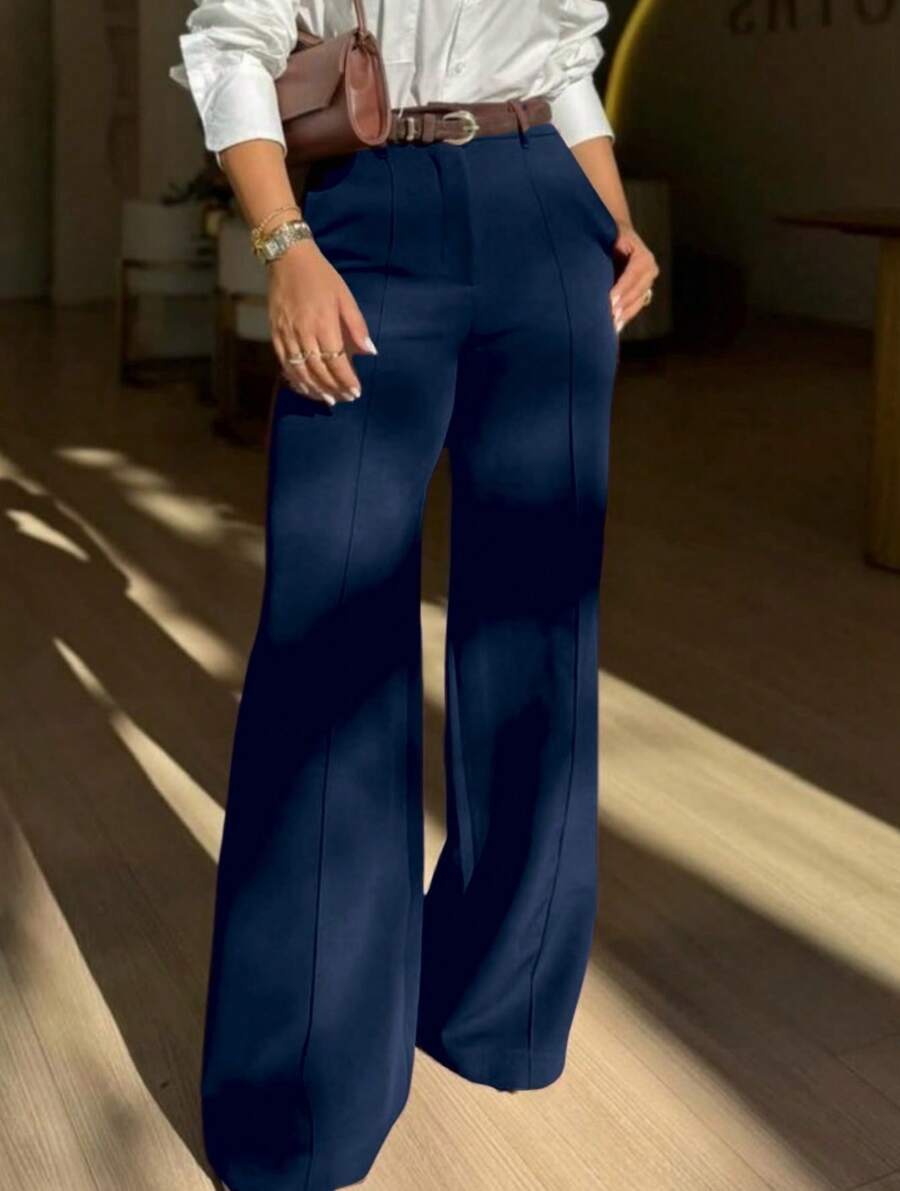 Straight-Leg, Wide-Leg Suit Pants. Floor Length - Màu xanh hải quân - Xem 1