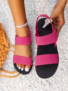 Women's Fashion Vacation Style Outdoor Sandals, Criss-Cross Strap Slippers, Beach Hawaii Style Shoes, Suitable For Autumn & Summer