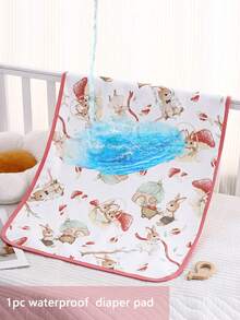 1 件全棉防水透气可洗尿垫，适用于婴儿床、婴儿车、汽车座椅、卫生巾、老人护理、宠物，热带雨林风格，多种尺寸可选