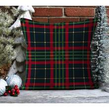 1pcs Faux Linen Plaid & Tartan Pillow Cover, Christmas Holiday Throw Pillow Case, Scottish Style Pattern Winter Pillow Case, Boho New Year Decor New Year Pillow Cover18*18 Winter Decor Farmhouse Christmas Gift New Year Gift Christmas Decor Happy Holidays Pillow Cases Home Decor Living Room Decor Christmas Style Pillow Cover New Year Pillow Cover Single Side Print Without Zipper - 3 - 查看 3