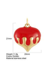 1pc Y2K Stainless Steel Multi-Color Enamel Exaggerated Big Heart Pendant, Handmade Jewelry DIY, Suitable For Necklace, Bracelet Accessories