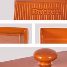 Ursword 1 zestaw maselniczki z pokrywką, elegancki grawerowany pojemnik na masło z pokrywką, ceramiczna tacka na kostki masła o dowolnej wielkości, dekoracyjny pojemnik na masło do blatu i lodówki, duża ceramiczna maselniczka do blatu, pojemnik na masło z pokrywką, wystrój kuchni i akcesoria na prezenty.