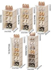 Madebyblanc 1pc Household Multi-Layer Single Row Shoe Rack, Living Room, School Dormitory Shoe Storage Rack, Can Be Freely Assembled, Home Decoration