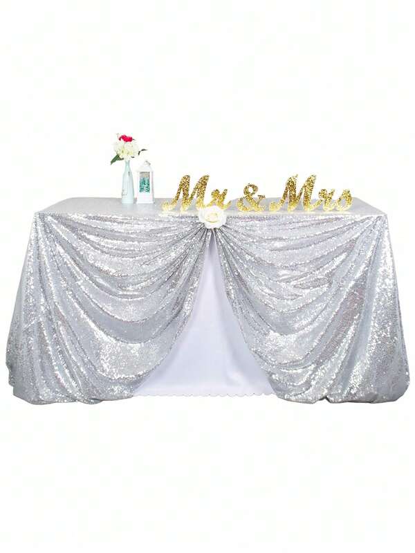 1 قطعة منشفة طاولة مرصعة بالترتر الذهبي، قماش لامع مستطيل مناسب للحفلات الخارجية، الولائم، الأعياد، أعياد الميلاد، الزفاف، المناسبات، حفلات الأطفال، وديكور عيد الميلاد