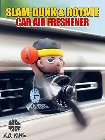 Basketball Player Car Air Fresheners Wind Power Rotating Propeller Rotation Cool Fun Pilot Cartoon Vehicle Air-Conditioning Vent Clip Solid Air Freshener Fragrance Diffuser Airplane Plane Aircraft Decors Automotive Dashboard Ornaments Fan Aroma Pendant Windmill Outlet Interior Accsesories Decorations For Men Scent Flavor Fresh Smell