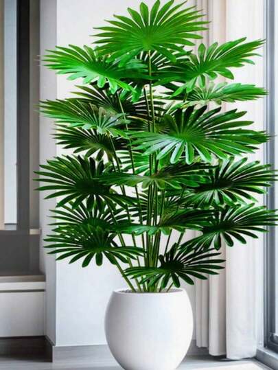 Large Size Artificial Palm Tree, Outdoor Artificial Green Plant Fake Tree, Indoor Tropical Palm Tree Simulation, No Need For Planter, UV-Resistant Tropical Rainforest Decor Tree, Suitable For Home Living Room, Wedding Venue, Hotel Garden, Farmhouse, Office And Photography Scenes. Green Plants For Spring And Summer Decoration, Indoor And Outdoor Home Decor - Home Decor, Room Decor, Garden Decor