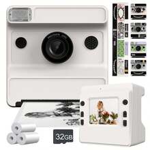 Instant Print Digital Camera With 1080P HD Video & Selfie Mode, Portable Photo Printer With 1300mAh Rechargeable Battery, DIY Sticker, 3 Rolls Of Print Paper, SD Card Slot - Fun Creative Gift For All Ages - ET-multicolor - View 1