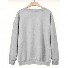 Festive Halloween Sweatshirt Women's Plus Size - Gothic Heart Print, Everyday Outfit, Stylish Clothing, Cozy Crew Neck Pullover, Perfect For Fall & Winter - 黑色 - 查看 2