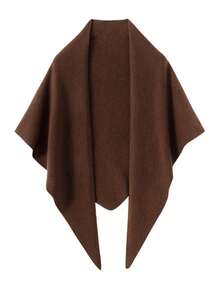 1pc Women's Solid Color Fluffy Thickened Scarf, Large Size Triangle Shawl, Warm Wrap, Versatile Accessory, 64.96X165CM, Autumn/Winter 2025 New Arrival