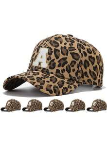 1 件女式可调节 26 个字母豹纹棒球帽，户外防晒休闲帽，适合春季、秋季、旅行、海滩，也适合男士 - 深豹紋 - 查看 12