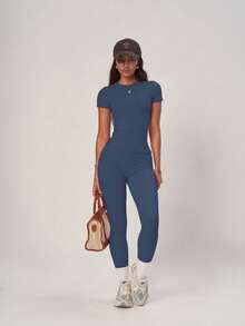 PinkTip "Pastel Pink Basic Crop Top & Shorts Set Breathable CottonLinen Blend & HighWaist Loose Fit Summer Casual & Gym Essentials"