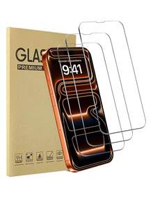 3 Packs Apple Mobile Phone Full Screen HD Anti-Drop Tempered Glass Protective Film For IPhone 17 17 Pro 17Promax 16 Pro Max 16 16 Pro 16 Plus 15 Pro Max 15 15 Pro 15 Plus 14 Pro Max 14 Pro 14 Plus 14 13 Pro Max 13 13 Pro 12 11 Protective Film