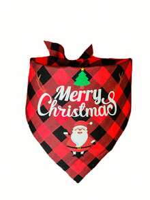 1pc Christmas Triangle Scarf, Suitable For Cats, Dogs, Pet Parties, New Year Celebrations, Christmas Decorations