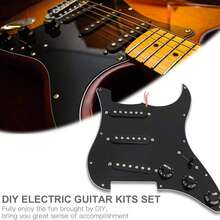 DIY Electric Guitar Kits, Pickguard Back Cover Bridge System Mounting Kits For ST Style Guitars, Electric Guitar Replacement Guitar Hardware - 黑色 - 查看 2