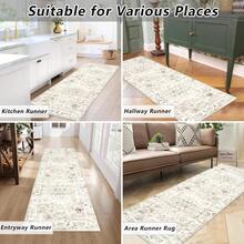 1pcs Teppich Wohnzimmer  Teppich Beige Waschbarer Boho Teppiche Schlafzimmer Kurzflor Teppiche Vintage für Wohnzimmer Kinderzimmer - Beige - Übersicht 7