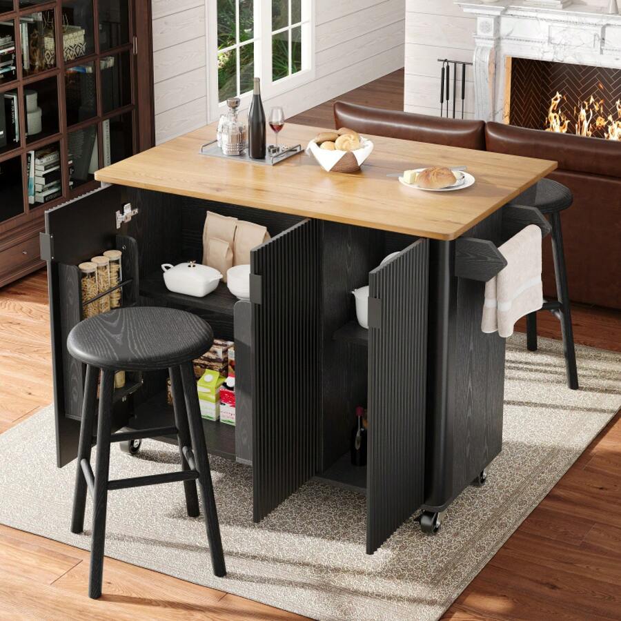 Storage Islands & Carts - Black + MDF - View 1