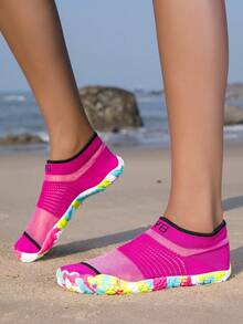 ZVB Couples Water Shoes Suitable For Barefoot Lovers, Soft-Soled Women's Beach Shoes For Swimming, Diving, Outdoor Quick-Drying Summer Sandals, Fishing Water Shoes, Non-Slip Breathable Wading Shoes - 玫紅色 - 查看 6