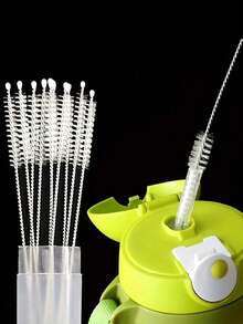 3pcs/5pcs Set Reusable Stainless Steel Cleaning Brush, Suitable For Cleaning Glass, Silicone, Metal Straws, Kitchen Supplies (Random Delivery)