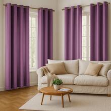 SEWLO 4Panel: Velvet Curtains (Eyelet), Available In Multiple Colors And Sizes, 90% Light Blocking, Windproof, Suitable For Various Room Layouts, Soft And Comfortable. - plommon - Visa 4
