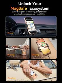 Rocoren Rocoren Magnetic Case Compatible With IPhone 17 Pro Max Plus, Magnetic Wireless Charging Phone Case Compatible With IPhone Lens Protection Impact Resistant Case, Transparent, PC+TPU