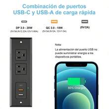 US Standard Socket Office Kitchen Concealed Power Socket Embedded Intelligent Socket - Negro - Ver 4