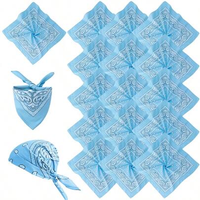 12 قطعة/عبوة باندانا بطراز الباييت والصبغ التعشيقي بأسلوب الموضة الشارعية للنساء