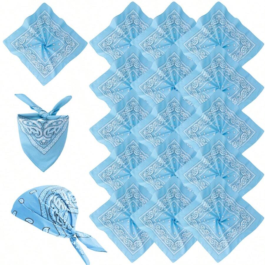 12 قطعة/عبوة باندانا بطراز الباييت والصبغ التعشيقي بأسلوب الموضة الشارعية للنساء