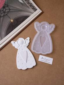 1 pièce Moule en silicone pour pendentif ange, 3 tailles de moule pour collier fait main, pendentif, porte-clés. Outil de fabrication de bijoux en résine époxy pour artisanat, cadeau de maison, cadeau de Noël, cadeau d'hiver - moule - Voir 5