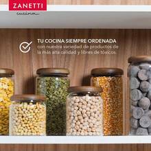 Set 3 Recipientes Plástico Reutilizable con Tapa Madera Acacia - 1 Litro, Ligero y Ideal para Preparar Comidas - Transparente - Ver 8