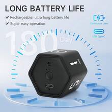 SULVGO Ticktime Tomato Timer Efficiency Timer Cube, Hexagon Flip Page Clock, Supports Pause And Resume, Mute And Adjustable Sound Reminder, Suitable For Work, Office, ADHD, Study, Tasks, Can Set 1/5/10/30/60 Minutes And Custom Countdown - Black - Black - View 4