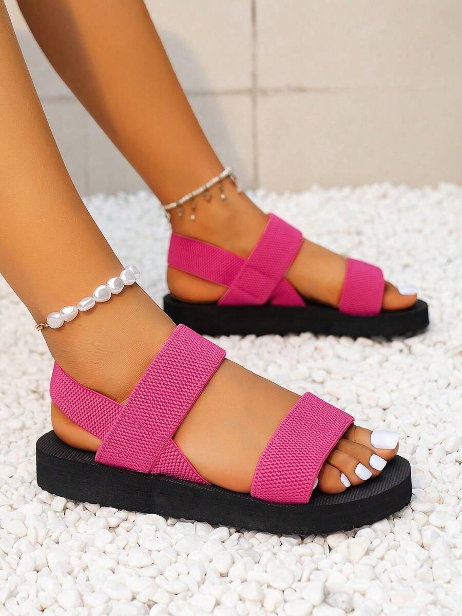 Women's Fashion Vacation Style Outdoor Sandals, Criss-Cross Strap Slippers, Beach Hawaii Style Shoes, Suitable For Autumn & Summer