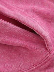 Men's Fashionable Autumn Washed Distressed Pocket Hoodie, Men's Vintage Washed Hooded Sweatshirt With Faith Over Fear Back Print - Y2K Streetwear Oversized Pullover, Pink & White Retro Lettering, Hip-Hop Campus Style, Loose Fit Casual Sweater For Men, All-Season Comfort, Machine Washable, Cordless Design With Front Pocket, Double-Sided Print, Relaxed Fit For Parties & Casual Attire, Sweatshirt For Men, Hoodie, Plus Size Hoodies For Men, Hoodie Jacket For Men, Thick Hoodies For Men - Street Fashion Outerwear - Màu Hồng Tươi - Xem 5