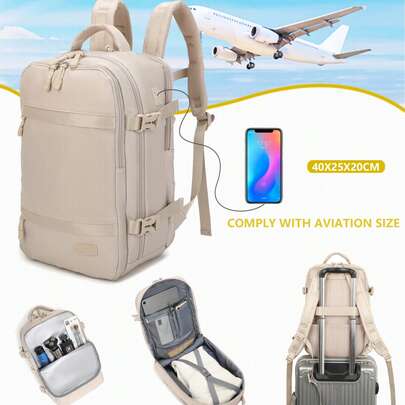 BRIJAY Ryanair Cabin Backpack 40x20x25cm (20L) | Waterproof Airplane Backpack With Cable Loop | Heavy Duty Carry-On | Daypack For Hiking, School & Work | Black/Navy/Khaki/Green/Pink/Purple | 24/72h Delivery