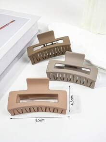 Set da 5 pezzi di fermagli per capelli quadrati grandi da donna - Fissaggio robusto, stile minimalista elegante, adatti per chignon, code di cavallo, raccolti - Presa antiscivolo, per occasioni quotidiane e formali, nero, marrone, viola - Accessori per capelli da donna leggeri e durevoli, fermagli carini, elastici per coda di cavallo, design alla moda, costruzione robusta, per appassionati di moda, acconciature da festa, in plastica di alta qualità, per donne alla moda, fermagli per capelli da donna, fermagli in plastica opaca color caramello per autunno/inverno