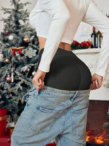 1 件适用于女性腰部、腹部和臀部提升、微塑形、无痕填充臀部、假臀部、女性塑身裤 - 黑色 - 查看 10