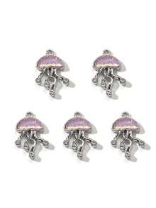 10/20pcs Random Styles Romantic Pink Pendants Collection - Heart, Moon, Bow-Knot, DIY Jewelry Accessories Valentines - Pink - View 26