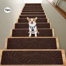 1/7/15 szt. antypoślizgowa mata na schody z samoprzylepnym spodem, antypoślizgowa mata na schody, dywan, schody, dywan, stopnie, antypoślizgowy klej, zmywalna i wielokrotnego użytku, dla osób starszych i zwierząt domowych, dekoracyjne nakładki na schody na każdą porę roku, zimowe ocieplające maty na schody, zapobiegające poślizgowi zwierząt domowych i osób starszych, dekoracyjne wymiary schodów: 20*76 cm / 7,9*29,9 cala - 55*19 cm / 21,65*7,5 cala