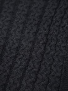 Girls' Round Neck Knitted Solid Color Pullover Sweater Vest With Side Bow Design, Suitable For Spring, Summer, Autumn - Black - View 5