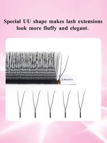 VP 0.07mm Curl: C/D/B U-Shaped YY Eyelash Extension Double Layer U Sahpe YY Lashes Ultra Soft Featherlight False Mink Eyelashes Brazilian Cilios - Black-b - View 2