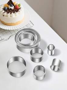 3/5/11/12件套不锈钢蛋糕模具，圆形模具，饺子切割器，吐司研磨工具套装，不锈钢慕斯蛋糕模具圈，圆形蛋糕圈，慕斯蛋糕圈，蛋糕模具，烘焙模具，可机洗，不锈钢材质 - 銀色 - 查看 2