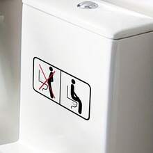 1pc Toilet Sticker No Smoking Sign Decorative Sticker PVC Sticker Removable Self-Adhesive Easy To Tear Sticker Home Decoration Make Your Life A New Look Holiday Decoration Sticker Birthday Graduation Gift - Multicolor - View 5