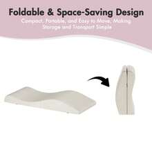 Advwin Foldable Foam Topper For Lash & Massage Beds, Adjustable Straps, Anti-Slip Bottom, Ergonomic Curved Massage Table Mattress Topper, Spa Bed Cushion For Beauty Salon & Spa, Beige - Beige - View 3