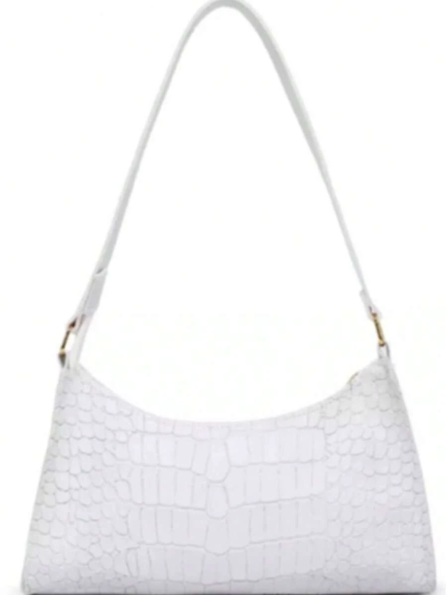 Bolsa Baguete Feminina Croco Pequena Estilosa Tiracolo de Ombro Pequena Barata